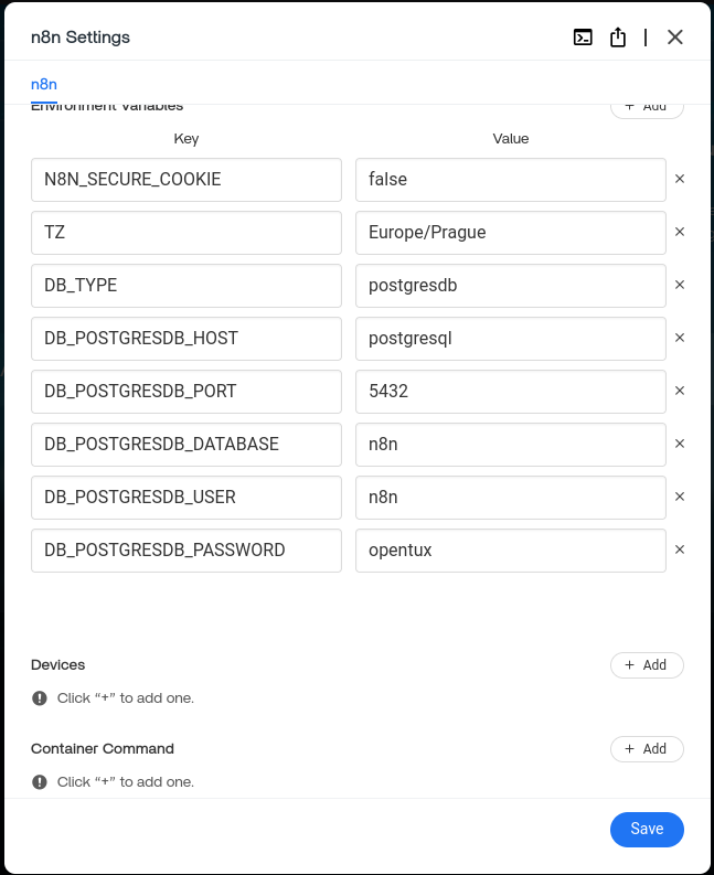 n8n casa os variables