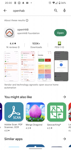 OpenHAB Aplikace Android