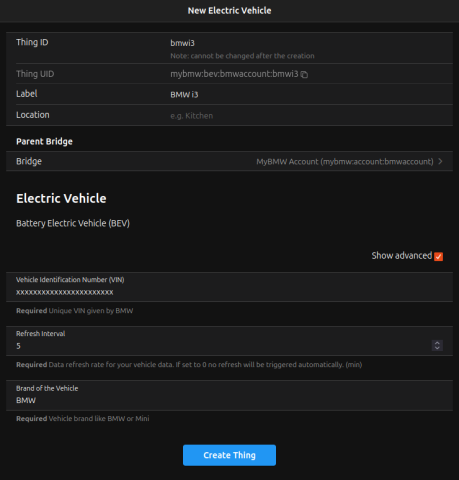 BMW i3 OpenHAB